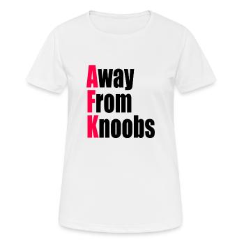 Gaming Afk drôle en disant Loin de Knoobs Noob - T-shirt respirant Femme - blanc - Devant - AI Model Female 172 dark (172cm)