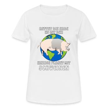 RETTET DIE ERDE ES IST DER EINZIGE PLANET MIT - Frauen T-Shirt atmungsaktiv - Weiß - Vorne - AI Model Female 172 dark (172cm)