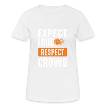 Respect du basketball - T-shirt respirant Femme - blanc - Devant - AI Model Female 172 dark (172cm)