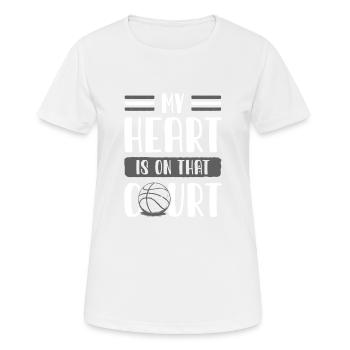 Basketball Heart - Women's Breathable T-Shirt - white - Front - AI Model Female 172 dark (172cm)