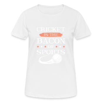 cricket bacon - Frauen T-Shirt atmungsaktiv - Weiß - Vorne - AI Model Female 172 dark (172cm)