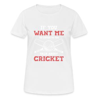 cricket sport - Frauen T-Shirt atmungsaktiv - Weiß - Vorne - AI Model Female 172 dark (172cm)