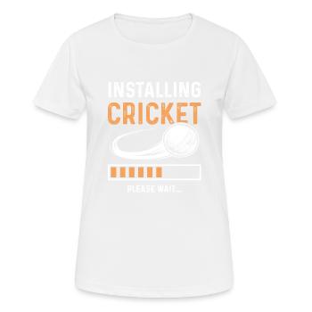 Installer le cricket - T-shirt respirant Femme - blanc - Devant - AI Model Female 172 dark (172cm)