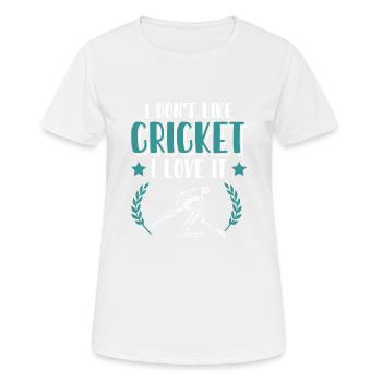 J’adore le cricket - T-shirt respirant Femme - blanc - Devant - AI Model Female 172 dark (172cm)