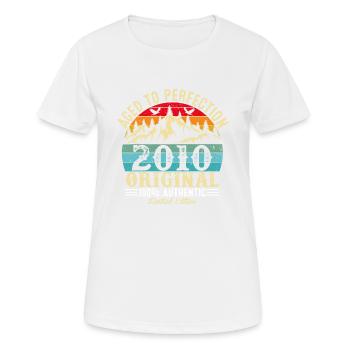 Aged to perfection 2010 Original - Women's Breathable T-Shirt - white - Front - AI Model Female 172 dark (172cm)