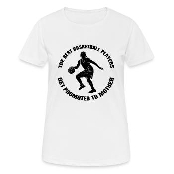 Basketball Maman Basketball Lover Basketball Basketball Player - T-shirt respirant Femme - blanc - Devant - AI Model Female 172 dark (172cm)