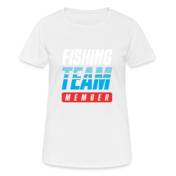 Fishing Team - Frauen T-Shirt atmungsaktiv - Weiß - Vorne - AI Model Female 172 dark (172cm)