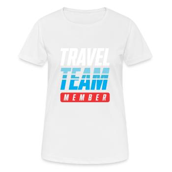 Travel Team - Frauen T-Shirt atmungsaktiv - Weiß - Vorne - AI Model Female 172 dark (172cm)