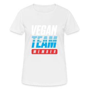 Vegan Team - Frauen T-Shirt atmungsaktiv - Weiß - Vorne - AI Model Female 172 dark (172cm)