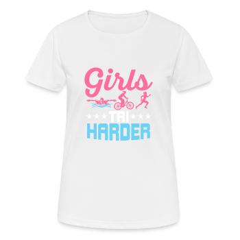 Triathlète Tri Triathlon Filles - T-shirt respirant Femme - blanc - Devant - AI Model Female 172 dark (172cm)