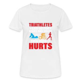 Triathletes can go for hours and hours Tri Triat - Women's Breathable T-Shirt - white - Front - AI Model Female 172 dark (172cm)