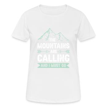 Mountains are calling - Frauen T-Shirt atmungsaktiv - Weiß - Vorne - AI Model Female 172 dark (172cm)