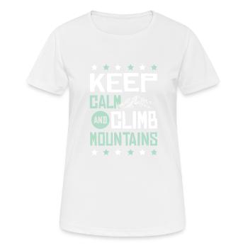 Gardez votre calme en grimpant - T-shirt respirant Femme - blanc - Devant - AI Model Female 172 dark (172cm)