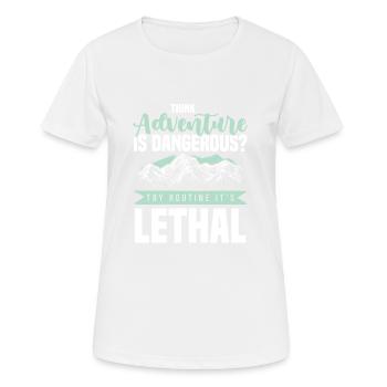 abenteuer klettern - Frauen T-Shirt atmungsaktiv - Weiß - Vorne - AI Model Female 172 dark (172cm)