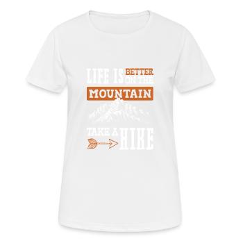 Life is better climbing - Women's Breathable T-Shirt - white - Front - AI Model Female 172 dark (172cm)