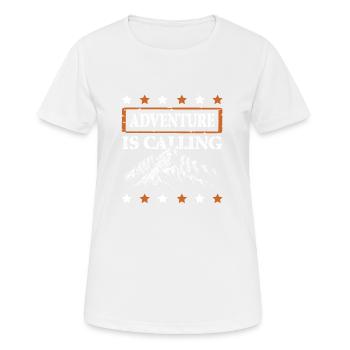 abenteuer ruft - Frauen T-Shirt atmungsaktiv - Weiß - Vorne - AI Model Female 172 dark (172cm)
