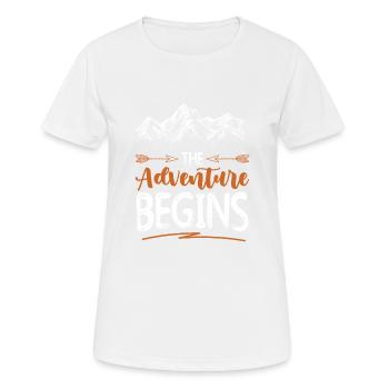 abenteuer beginnt klettern - Frauen T-Shirt atmungsaktiv - Weiß - Vorne - AI Model Female 172 dark (172cm)