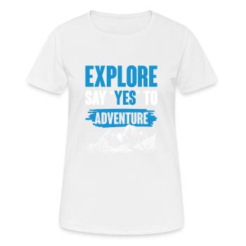 abenteuer klettern - Frauen T-Shirt atmungsaktiv - Weiß - Vorne - AI Model Female 172 dark (172cm)