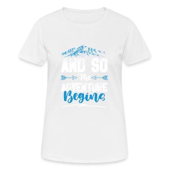 abenteuer beginnt klettern - Frauen T-Shirt atmungsaktiv - Weiß - Vorne - AI Model Female 172 dark (172cm)