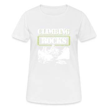 berge klettern - Frauen T-Shirt atmungsaktiv - Weiß - Vorne - AI Model Female 172 dark (172cm)