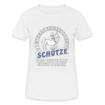 SCHÜTZE - Frauen T-Shirt atmungsaktiv - Weiß - Vorne - AI Model Female 172 dark (172cm)