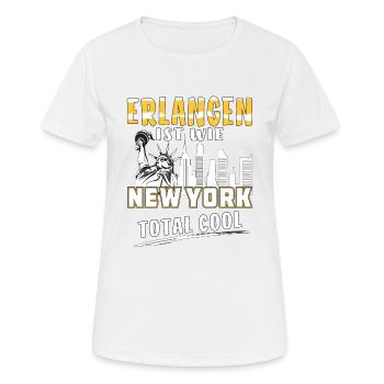 ERLANGEN IST WIE NEW YORK - Frauen T-Shirt atmungsaktiv - Weiß - Vorne - AI Model Female 172 dark (172cm)
