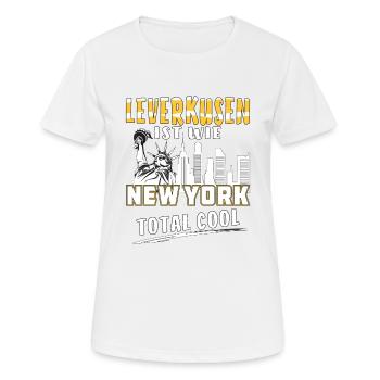 LEVERKUSEN IST WIE NEW YORK - Frauen T-Shirt atmungsaktiv - Weiß - Vorne - AI Model Female 172 dark (172cm)