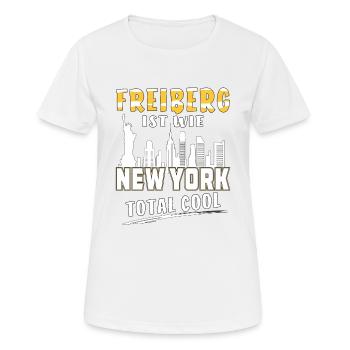FREIBERG IST WIE NEW YORK - Frauen T-Shirt atmungsaktiv - Weiß - Vorne - AI Model Female 172 dark (172cm)
