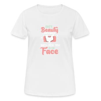 Sie ist Schönheit, sie ist Anmut, sie wird dir ins - Frauen T-Shirt atmungsaktiv - Weiß - Vorne - AI Model Female 172 dark (172cm)