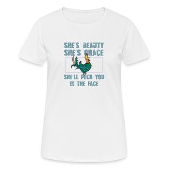 Sie ist Schönheit, sie ist Anmut, sie wird dir ins - Frauen T-Shirt atmungsaktiv - Weiß - Vorne - AI Model Female 172 dark (172cm)