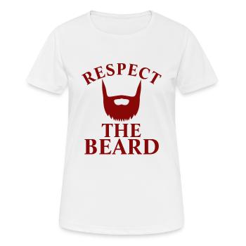 Respect The Beard - Women's Breathable T-Shirt - white - Front - AI Model Female 172 dark (172cm)