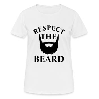 Respect The Beard - Women's Breathable T-Shirt - white - Front - AI Model Female 172 dark (172cm)