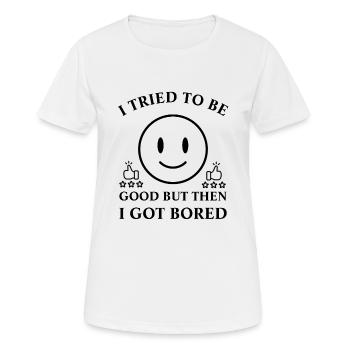 J’ai essayé d’être bon - T-shirt respirant Femme - blanc - Devant - AI Model Female 172 dark (172cm)
