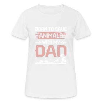 Papa militant des droits des animaux - T-shirt respirant Femme - blanc - Devant - AI Model Female 172 dark (172cm)