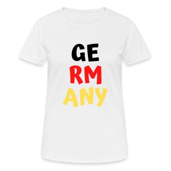 Allemagne - T-shirt respirant Femme - blanc - Devant - AI Model Female 172 dark (172cm)