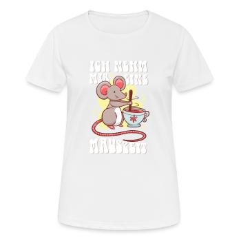 ich nehm mir eine Mauszeit - Frauen T-Shirt atmungsaktiv - Weiß - Vorne - AI Model Female 172 dark (172cm)