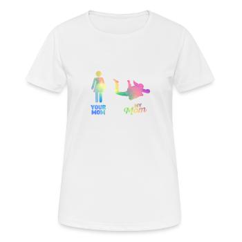 Deine Mutter Meine Mutter Fallschirmspringerin - Frauen T-Shirt atmungsaktiv - Weiß - Vorne - AI Model Female 172 dark (172cm)