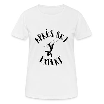 Aprés Ski - T-shirt respirant Femme - blanc - Devant - AI Model Female 172 dark (172cm)