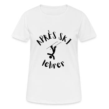 Aprés Ski - Frauen T-Shirt atmungsaktiv - Weiß - Vorne - AI Model Female 172 dark (172cm)