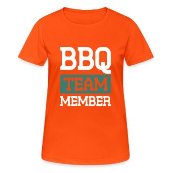 Équipe Bbq - T-shirt respirant Femme - orange néon - Devant - AI Model Female 172 dark (172cm)