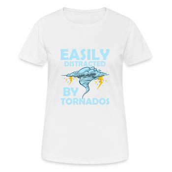 Easily Distracted By Tornados Meteorologist Storm - Women's Breathable T-Shirt - white - Front - AI Model Female 172 dark (172cm)