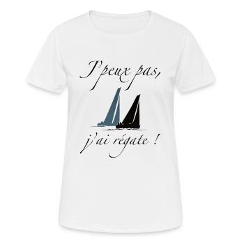 Ich kann nicht, ich habe Regatta! - Frauen T-Shirt atmungsaktiv - Weiß - Vorne - AI Model Female 172 dark (172cm)