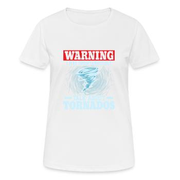Warning I May Talk About Tornados Weather Meteoro - Women's Breathable T-Shirt - white - Front - AI Model Female 172 dark (172cm)
