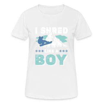snowboarding junge - Frauen T-Shirt atmungsaktiv - Weiß - Vorne - AI Model Female 172 dark (172cm)