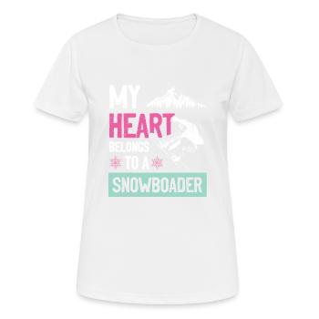 mein herz gehört ein snowboarder - Frauen T-Shirt atmungsaktiv - Weiß - Vorne - AI Model Female 172 dark (172cm)