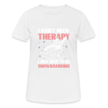 Thérapie de snowboard - T-shirt respirant Femme - blanc - Devant - AI Model Female 172 dark (172cm)