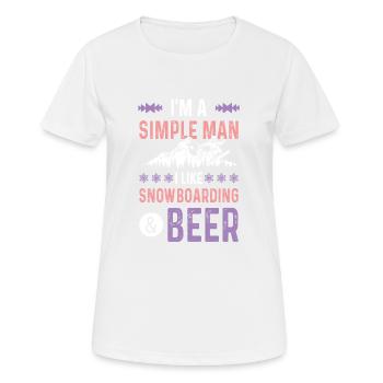 snowboarding und bier - Frauen T-Shirt atmungsaktiv - Weiß - Vorne - AI Model Female 172 dark (172cm)