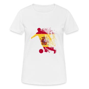 Équipe nationale d’Espagne - T-shirt respirant Femme - blanc - Devant - AI Model Female 172 dark (172cm)