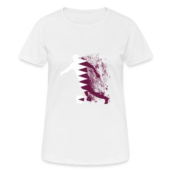 Coupe du monde de l’équipe nationale du Qatar - T-shirt respirant Femme - blanc - Devant - AI Model Female 172 dark (172cm)