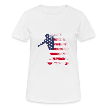 Équipe nationale des États-Unis - T-shirt respirant Femme - blanc - Devant - AI Model Female 172 dark (172cm)